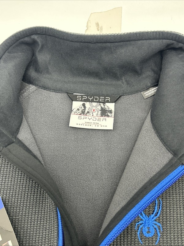 Spyder Major Cable Thermal 1/4 Zip Pullover Shirt Men's Size LARGE Gry Blk Bl gallery