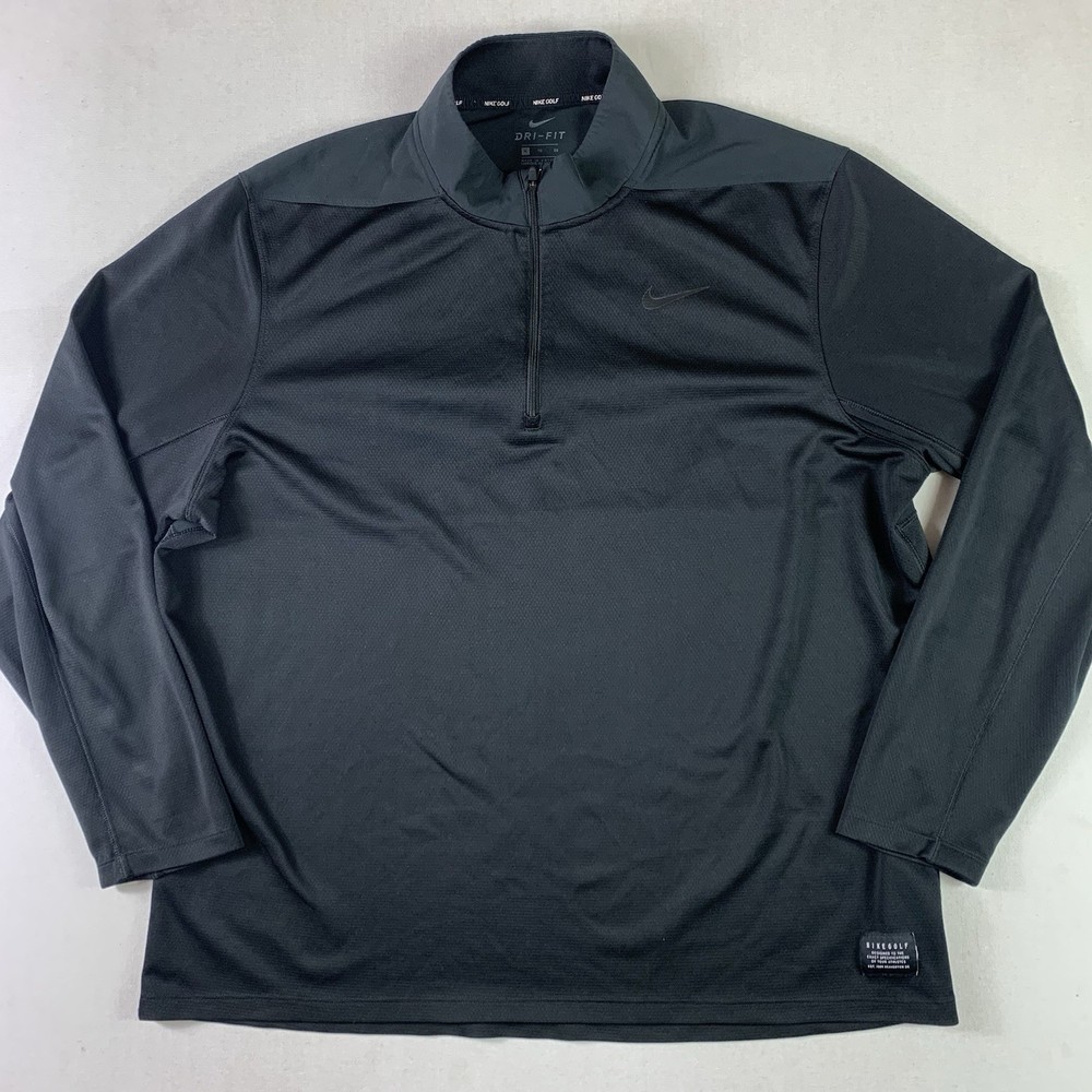Nike Men’s Quarter Zip Pullover 1/4 Zip Long Sleeve Black Dri-fit Size XL Golf