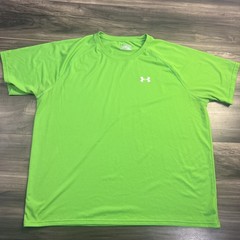 Under Armour UA HeatGear Activewear Shirt Mens 2XL Loose Fit Fluorescent Green