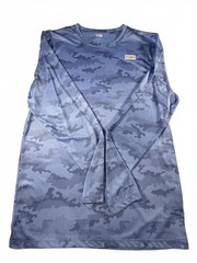 Long Sleeve UPF 50+ Sun Protection Shirt – Blue Camouflage