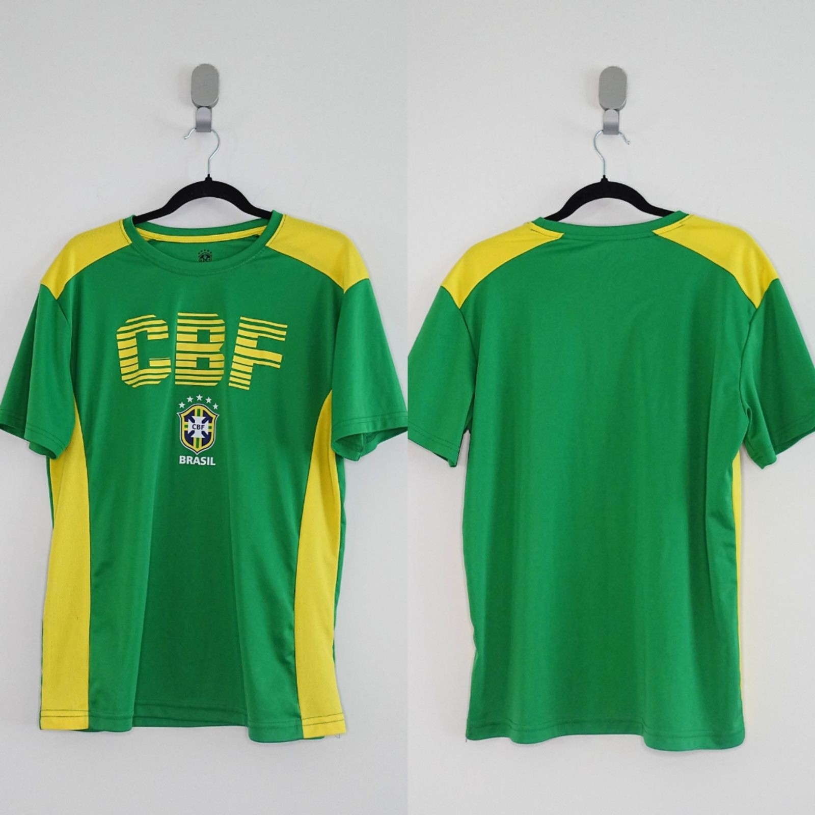 CBF Brazil National Team Green & Yellow Soccer Football Jersey Shirt Size L gallery