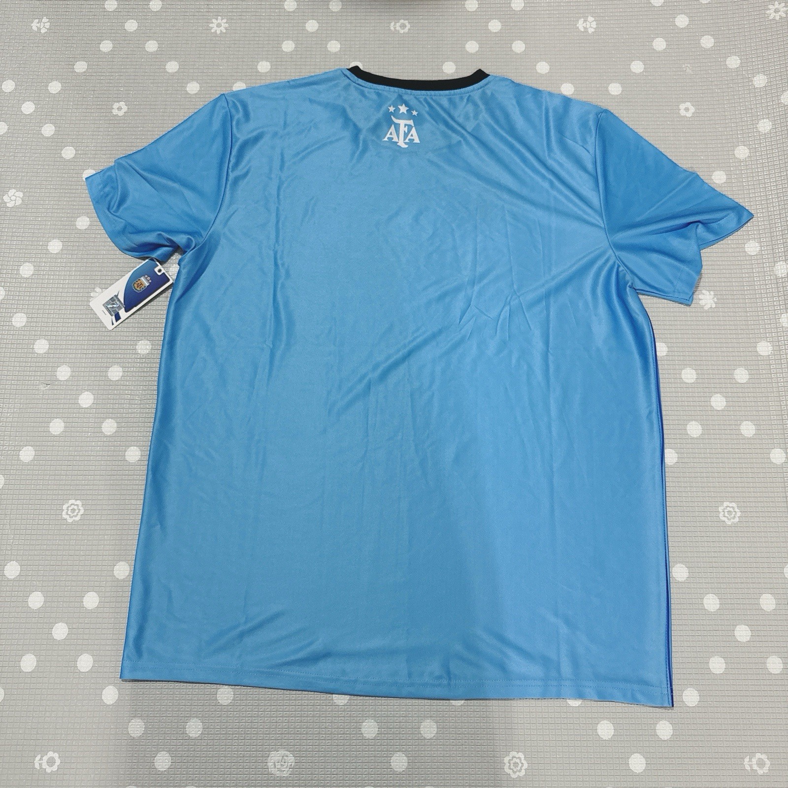 AFA blue striped AFA short sleeve Tee Shirt MENS SIZE LARGE Messi 10 gallery