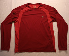 Mountain Hardwear Red Long Sleeve Light Weight Shirt Large Men’s Travel Outdoors