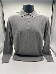 Jerzees Mens Spotshield Long Sleeve Jersey Polo Shirt 437ML Oxford Size Medium