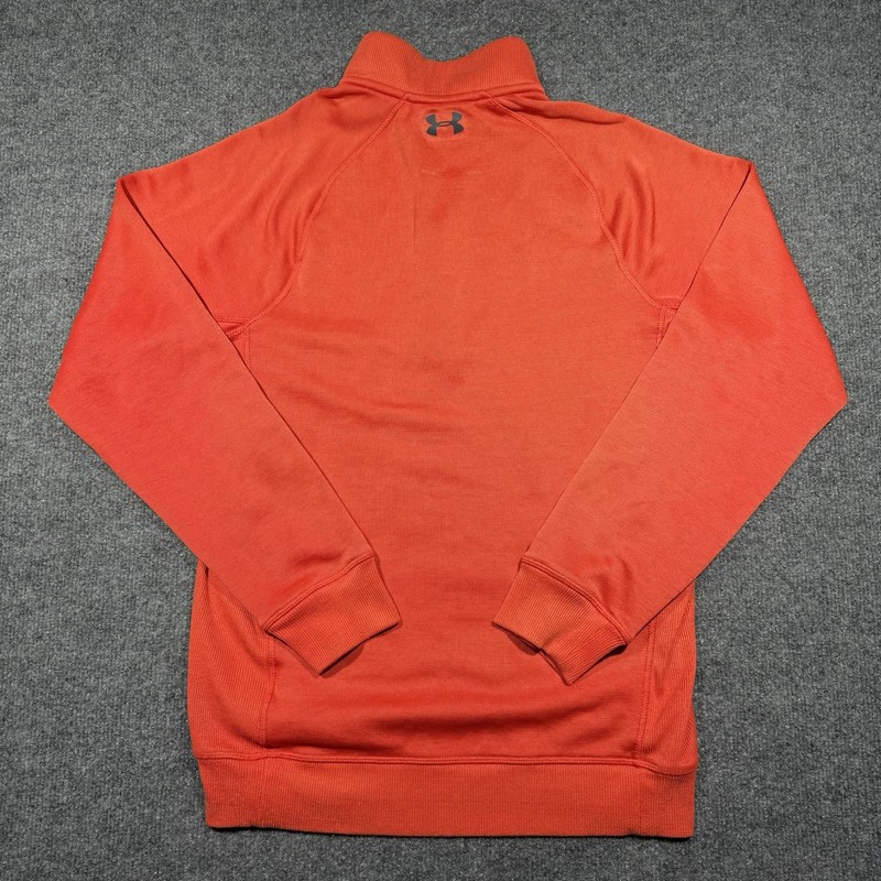 Under Armour Pullover Mens Small Orange ColdGear Storm 1/4 Zip Long Sleeve Top gallery