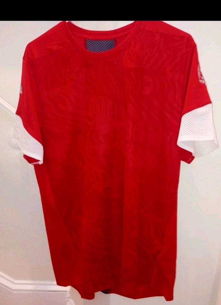 NWT $50 Adidas Boston Marathon 2020 Red Running Shirt Men's sz XL gallery