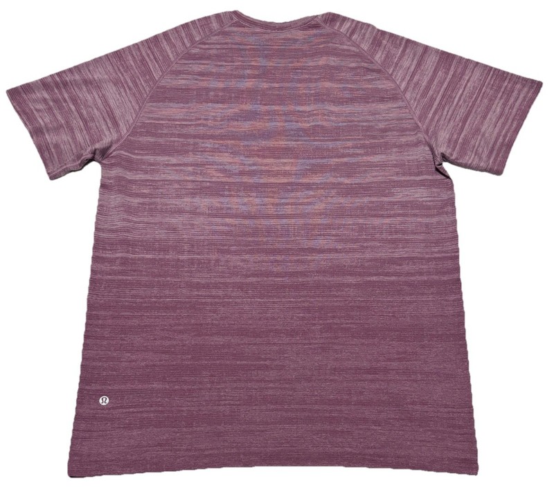 Lululemon Metal Vent Tech Shirt 2.0 Static Storm Stripe Vintage Plum Wicking XL gallery