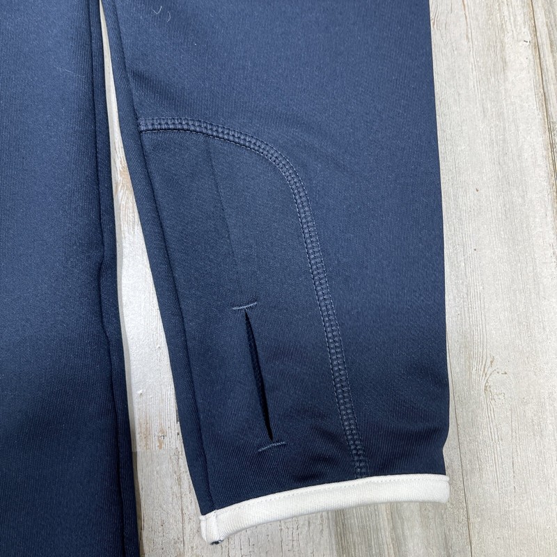 Dunning Golf Pullover 1/4 Zip Heathered Tour Blue Thumbholes Cuff Size M EUC gallery