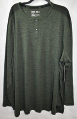 MSX Michael Strahan Henley Shirt Quick-Dri Men’s Size 3XL Long Sleeve Wicking
