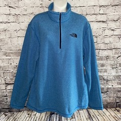 The North Face Mens 1/4 Zip Fleece Shirt Jacket L Turquoise Blue Shirt B24