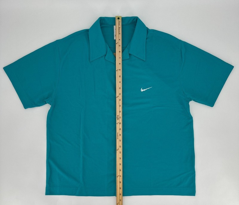 Nike Shirt Men's Large Button Up Short-Sleeve Blue Basketball Top FB6984-367 NWT gallery