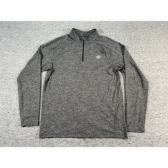 Rabbit Running EZ Quarter Zip Mens Large Tailored Fit Grey Lightweight Athletic