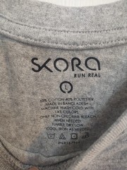 Skora Shirt Mens Large Running Shirt Gray Short Sleeve