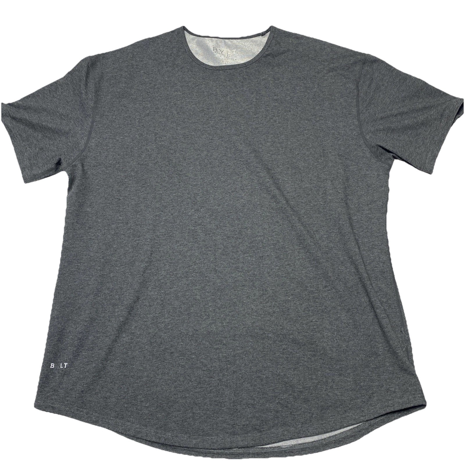 Bylt T Shirt Mens XXL Gray Lux Drop Cut Curved Hem Gym Workout Weightlifting gallery