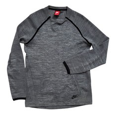 Nike Sweater Mens Size Small Gray Tech Knit Crew Kangaroo Pocket Training Gym