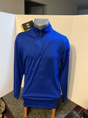 Under Armour Men’s LS 1/4 Zip Pullover Blue Polyester Small – NWT