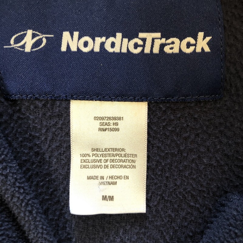 Nordic Track Pullover Mens Size Medium Blue & Gray Long Sleeve 1/4 Zip Logo gallery