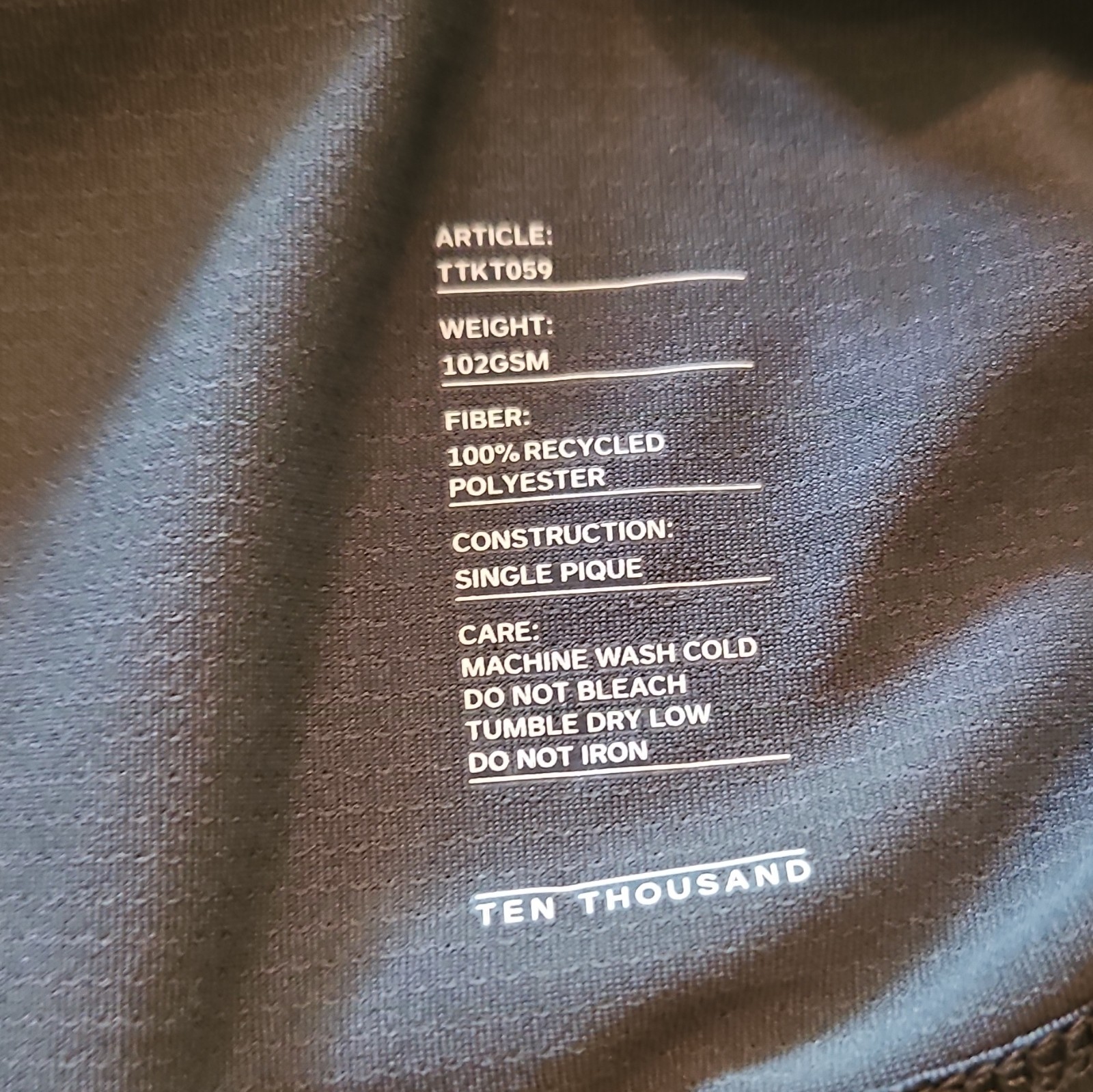 Ten Thousand Men's Crew Neck Lightweight Quick Dry T-Shirt Gray XXL TTKT059 gallery