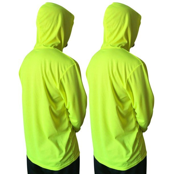 Hi Vis Fast Drying Work Safety High Visibility Neon Long Sleeve Hoodie T-Shirts gallery