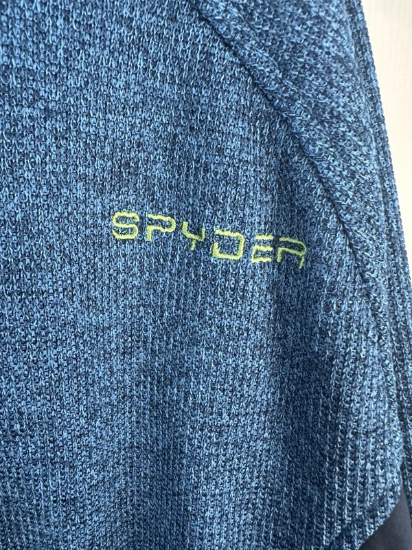 Spyder Sweater Jacket Men's XL Blue Black Outbound 1/4 Zip Fleece Ski Pullover gallery