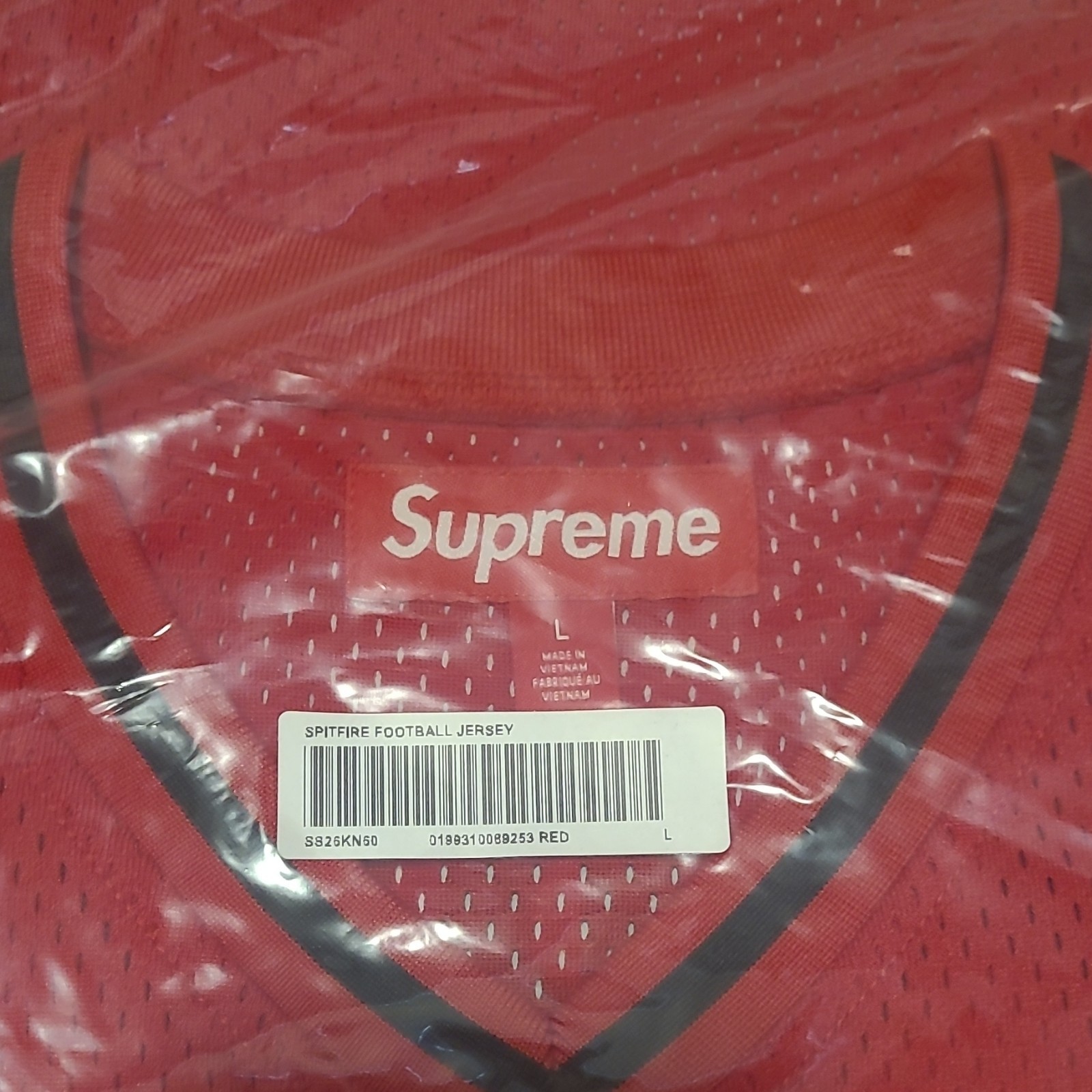 Supreme Spitfire Football Jersey Mesh V-Neck Breathable Red Men's L gallery