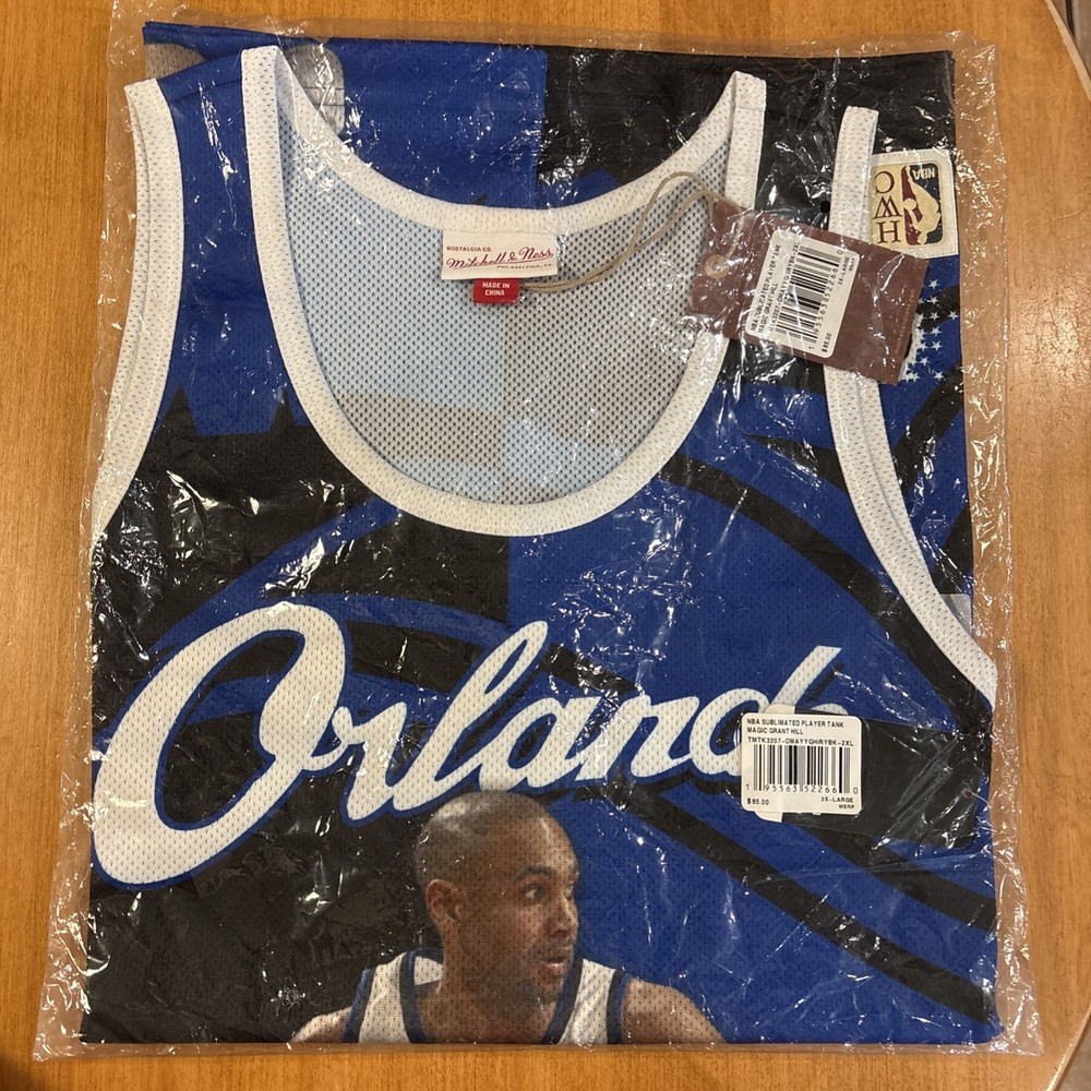 MENS MITCHELL & NESS SUBLIMATED PLAYER TANK MAGIC GRANT HILL 2XL