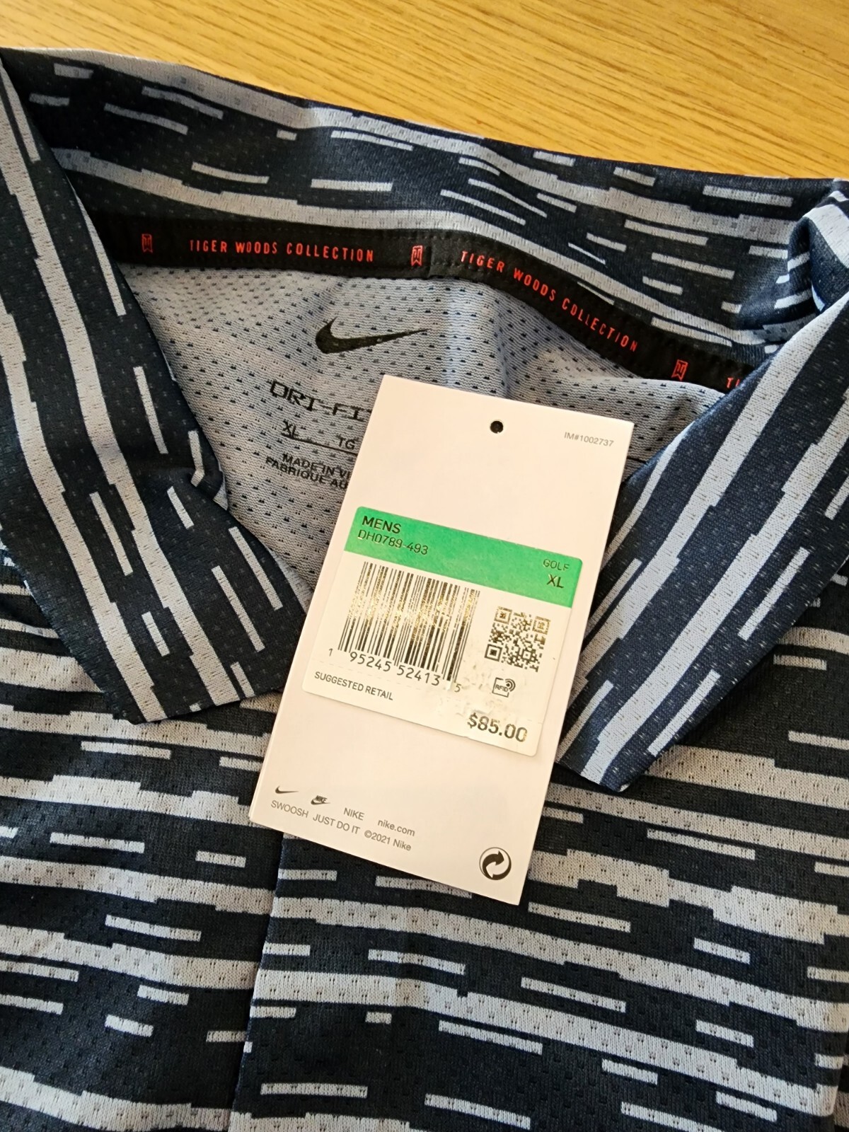 Nike Tiger Woods Collection Dri Fit Adv Golf Polo Sz XL Ashlen Slate DH0789-493 gallery