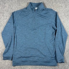 State & Liberty Quarter Zip Pullover Mens M Blue Heather Athletic Fit Stretch