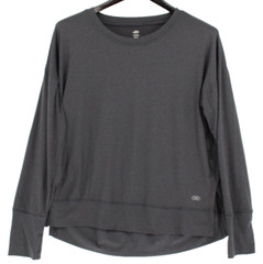 Leg3nd Activewear Shirt Men’s Size L Gray Long Sleeve Slit Bottom Round Neck
