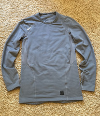 Nike Pro Dri-FIT Warm Fitted Long Sleeve Crew Neck Gray Men’s M