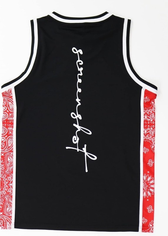 Men's Black/Red/White Sleeveless Jersey Tank "55" "SICK HOT" Graphic, Size S gallery