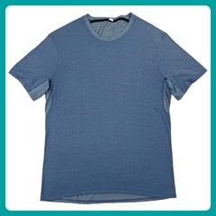 Lululemon Metal Vent Shirt Men’s LARGE Blue Stretch Crew Athletic Gym Training