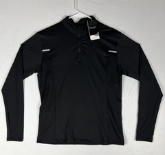Men’s Size Large Black Athletic Half-Zip Pullover – Quick Dry Performance Shirt