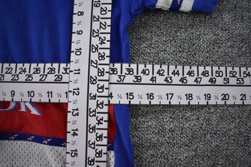 Vintage 90s Reebok Tee Mens XS Blue Red Spell Out Color Block Short Sleeve gallery