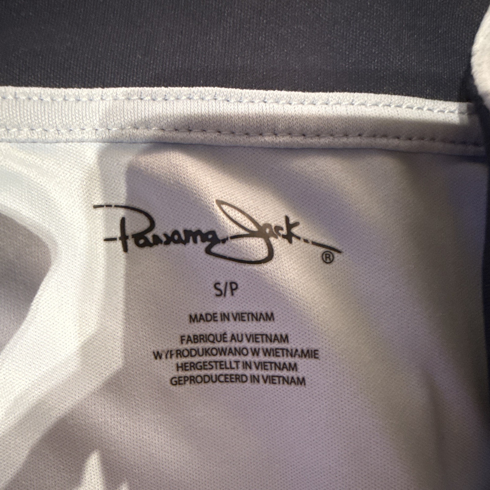 Panama Jack Men's White 1/4 Zip Mock Neck Pullover Logo Polyester Top S gallery