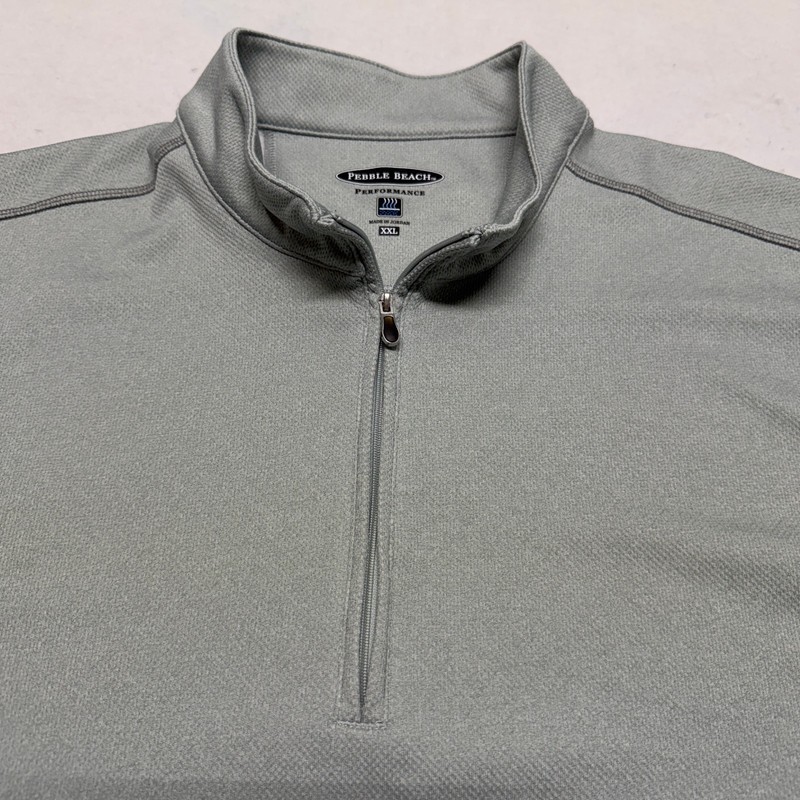 Pebble Beach Performance Quarter Zip Pullover Men's Gray Long Sleeve XXL gallery