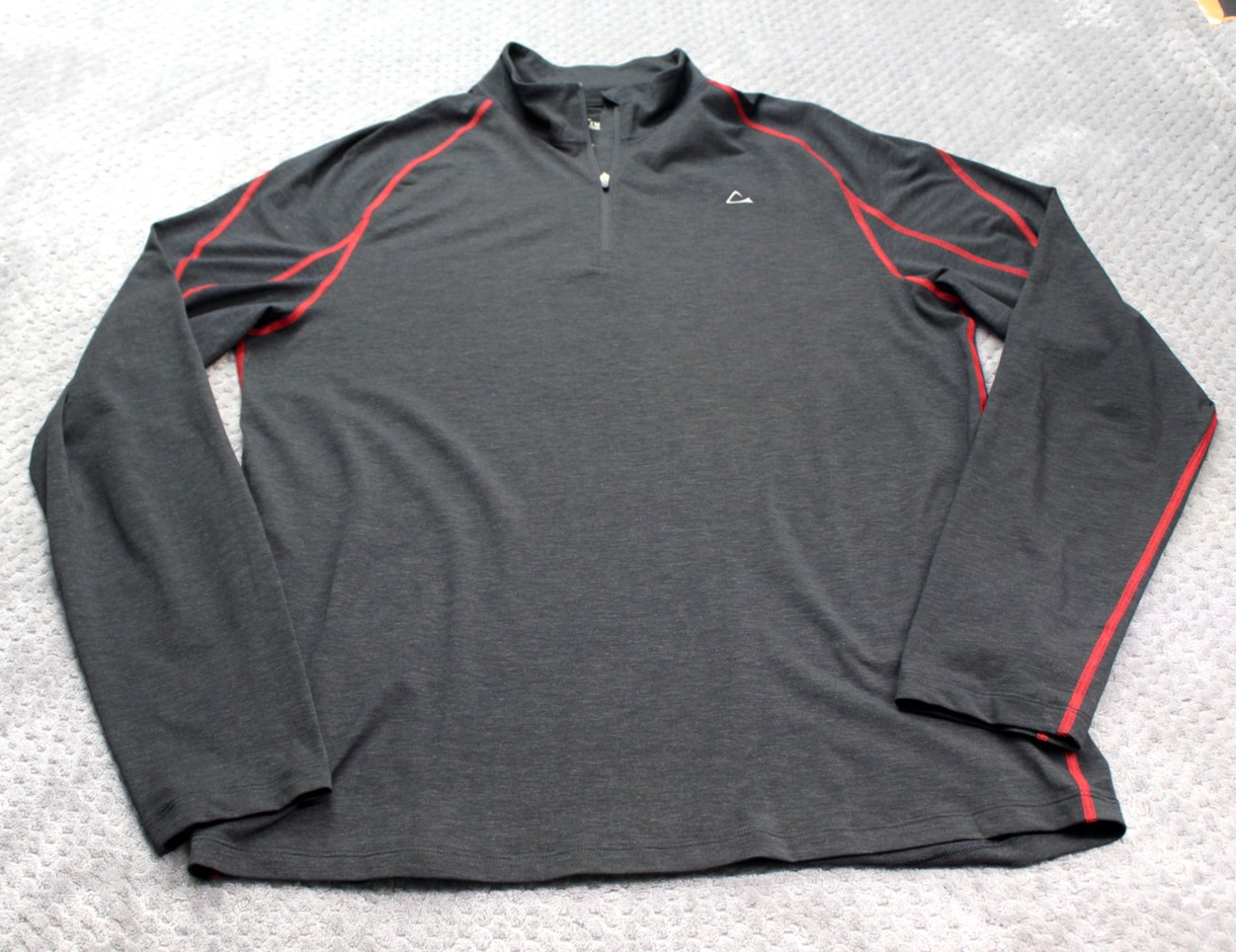 Paradox Dri Release Merino Blend Pullover Mens Large Gray 1/4 Zip L/S Shirt gallery