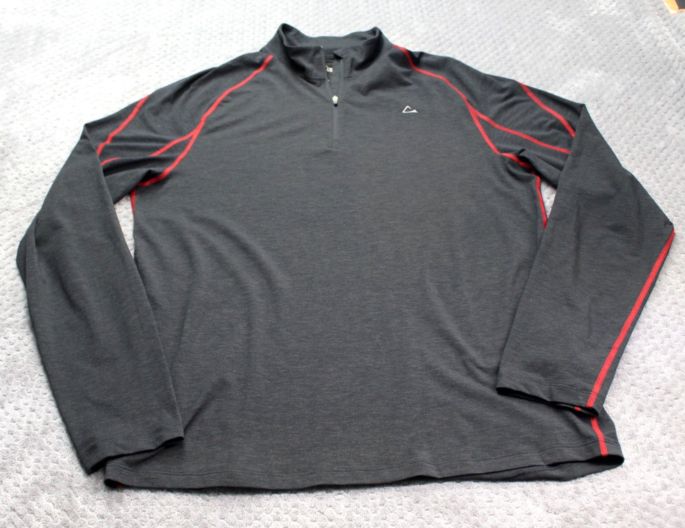 Paradox Dri Release Merino Blend Pullover Mens Large Gray 1/4 Zip L/S Shirt