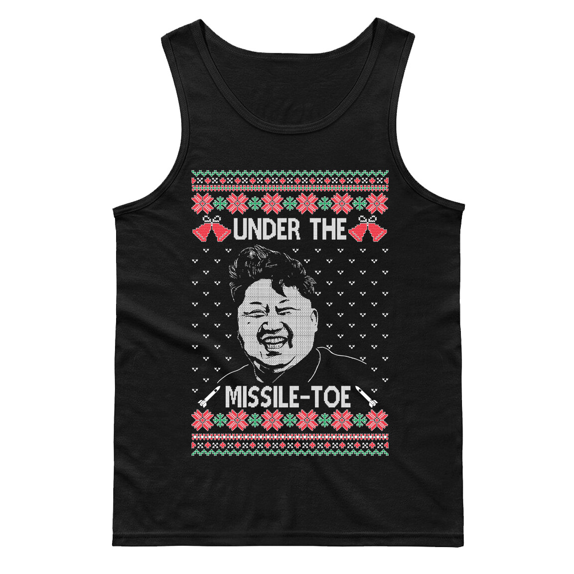 🔥 Under The Missiletoe Men's Tank Top Funny Christmas Holiday Kim Jong santa gallery