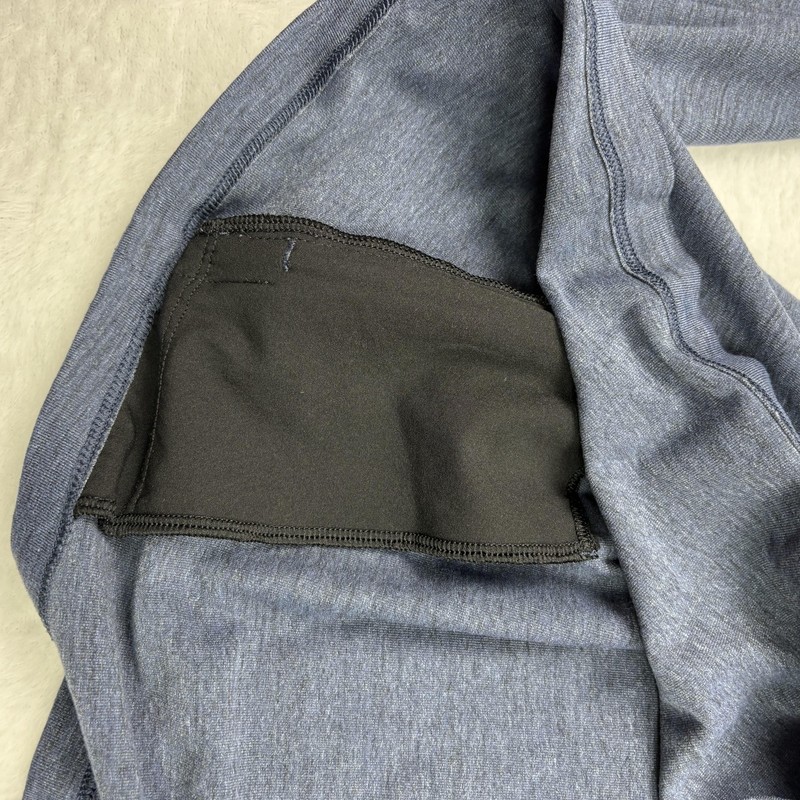 Lululemon Pullover Mens M Blue 1/4 Zip Mock Neck Jersey Slim Pockets Logo gallery