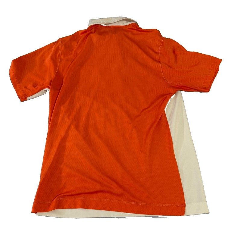 Nike Golf Mens Collared White & Orange Short Sleeve Activewear Polo Shirt XL gallery