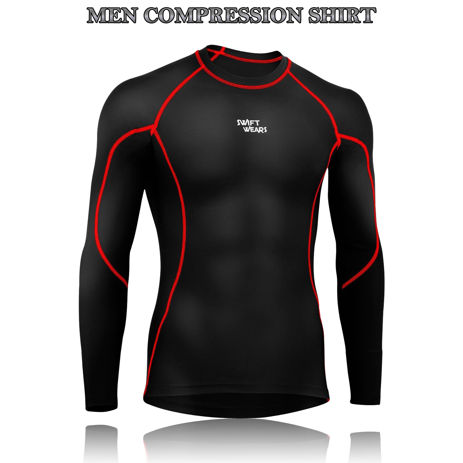 Men Compression Armor Base Layer Top Long Sleeve Thermal Gym Sport Shirt Cycling gallery