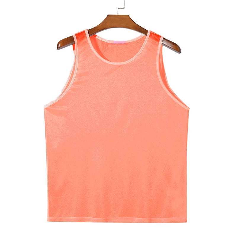 Summer Men's Luxury Knit Fashion Transparet Tank Tops O Neck Sleeveless Mes gallery