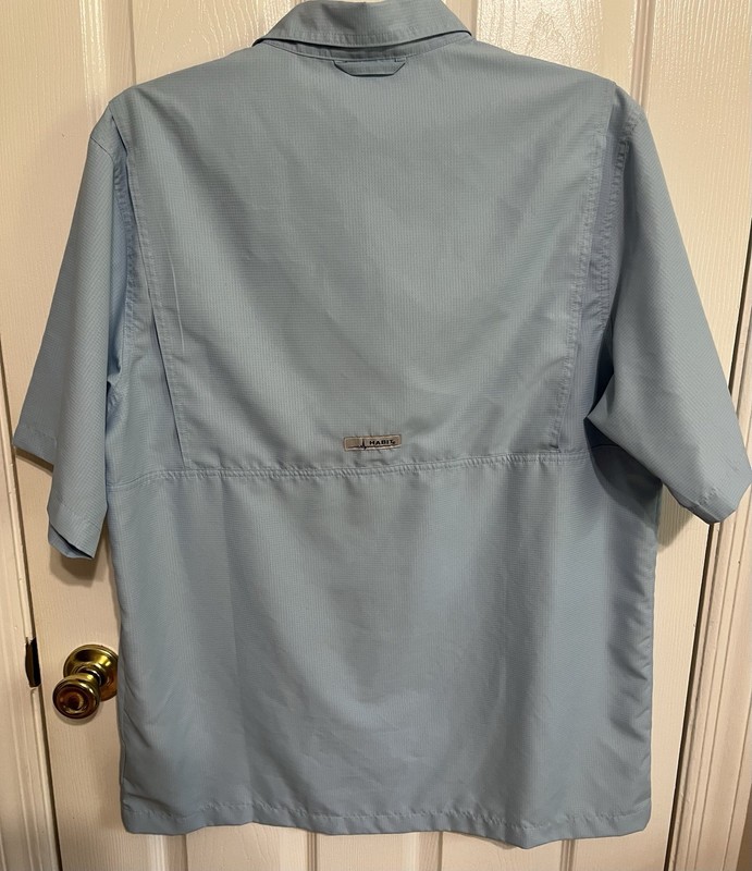 Habit Men's Lt. Blue Medium Short Sleeve 40+ Solar Factor Fishing Shirt gallery