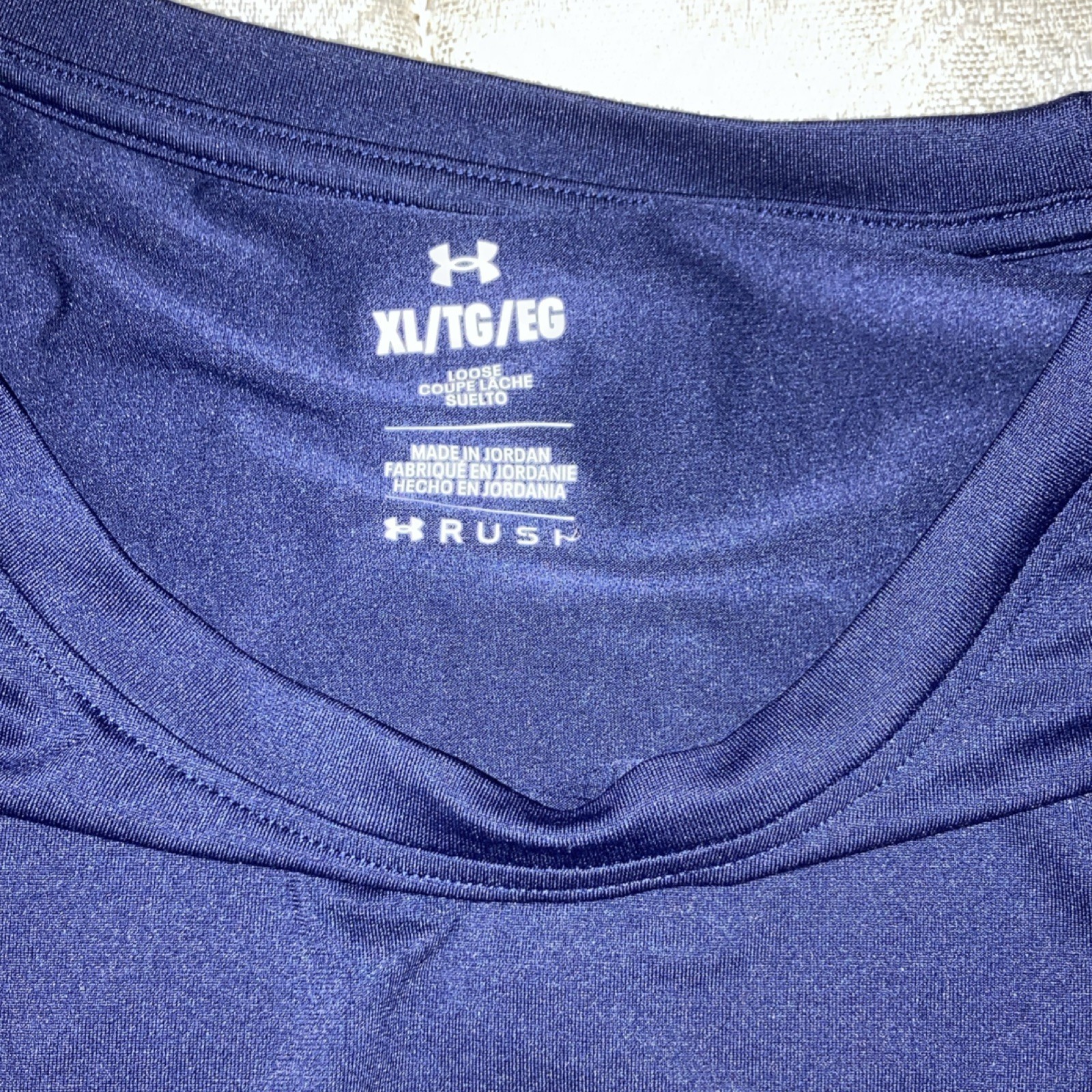 Under Armour RUSH Men's XL Blue Long Sleeve Crew Neck Stretch Loose Fit T-Shirt gallery