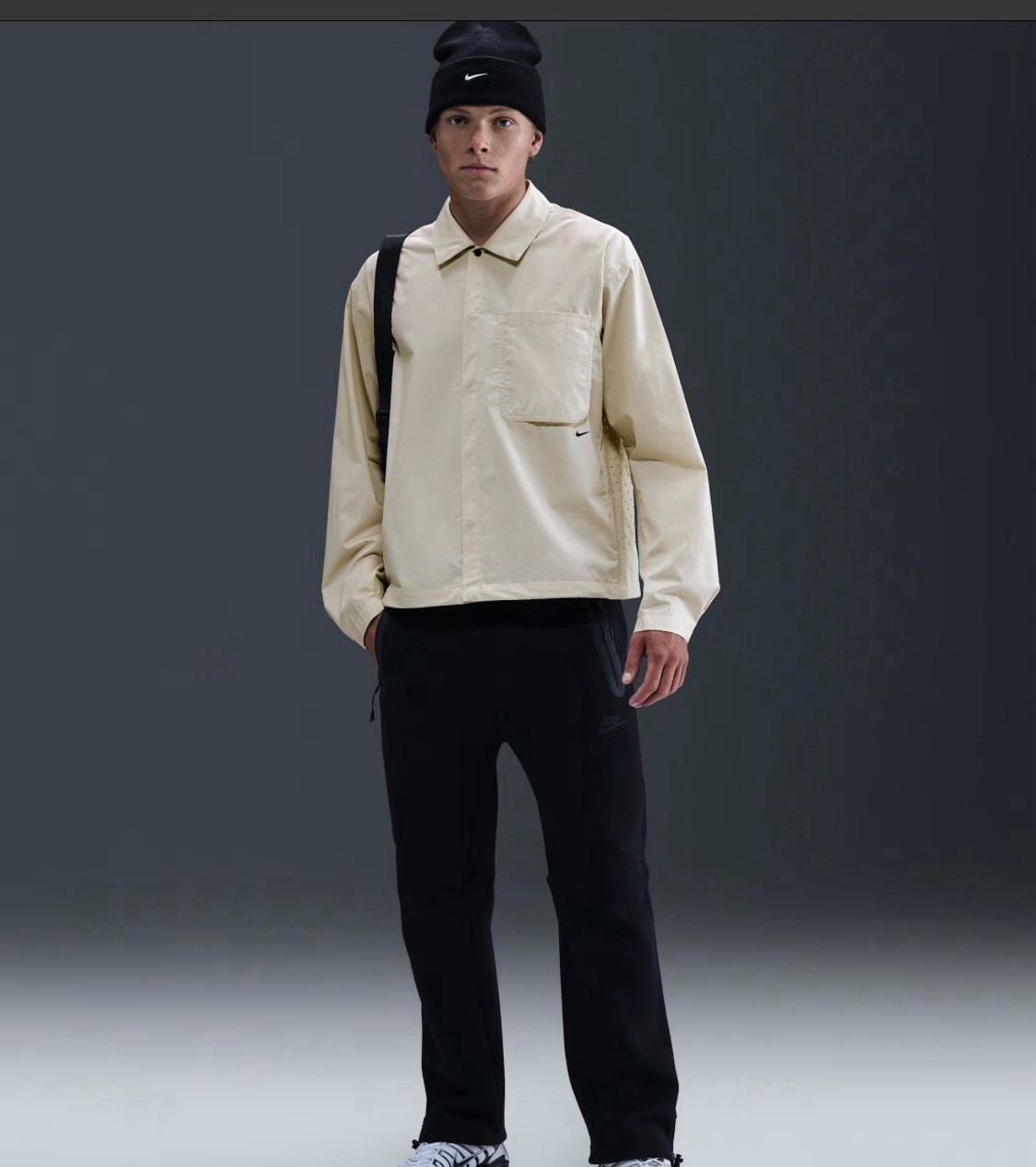 Nike Men’s Sportswear Tech Button-Down Top Loose Fit HJ2936-234 Size Large gallery