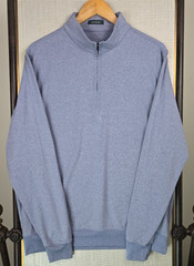TURTLESON Mens Size Large 1/4 Zip Pullover Soft Blend Blue Melange Wicking Golf