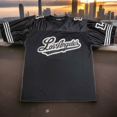 WANTEX Los Angeles Jersey Men’s 2XL Black Silver Baggy Streetwear Hip Hop LA Y2K