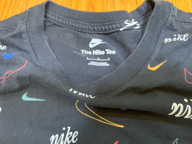 NIKE All Over Print T-SHIRT Black Large AOP DJ1391-010 LG L Tee gallery