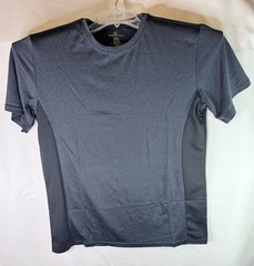 Men’s Large Gray with Breathable insert Crew Neck Gym T-Shirt Brand New